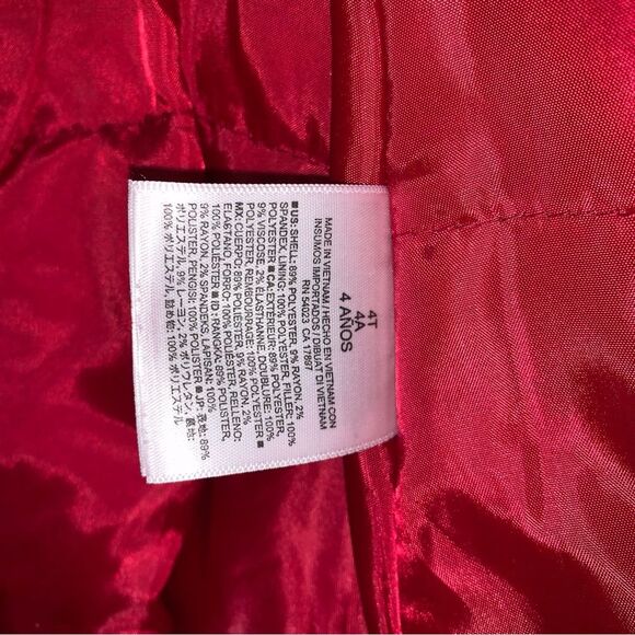 Red Pea Coat Girl’s 4T Preppy Classic Warm Winter Button Up Old Navy Holiday - Picture 5 of 7